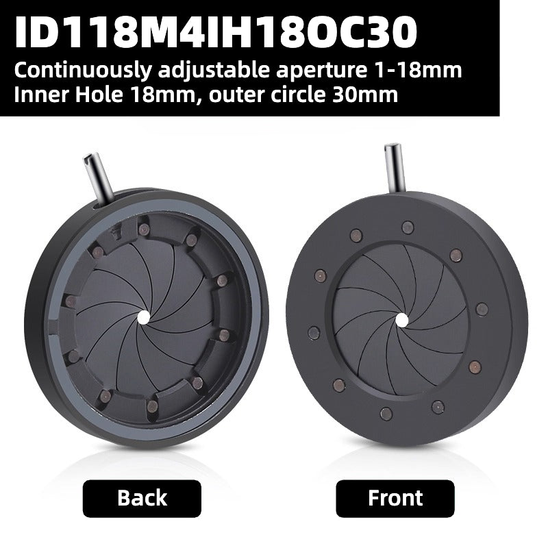 Iris Diaphragm (1mm - 18mm), M4 Mounting Holes