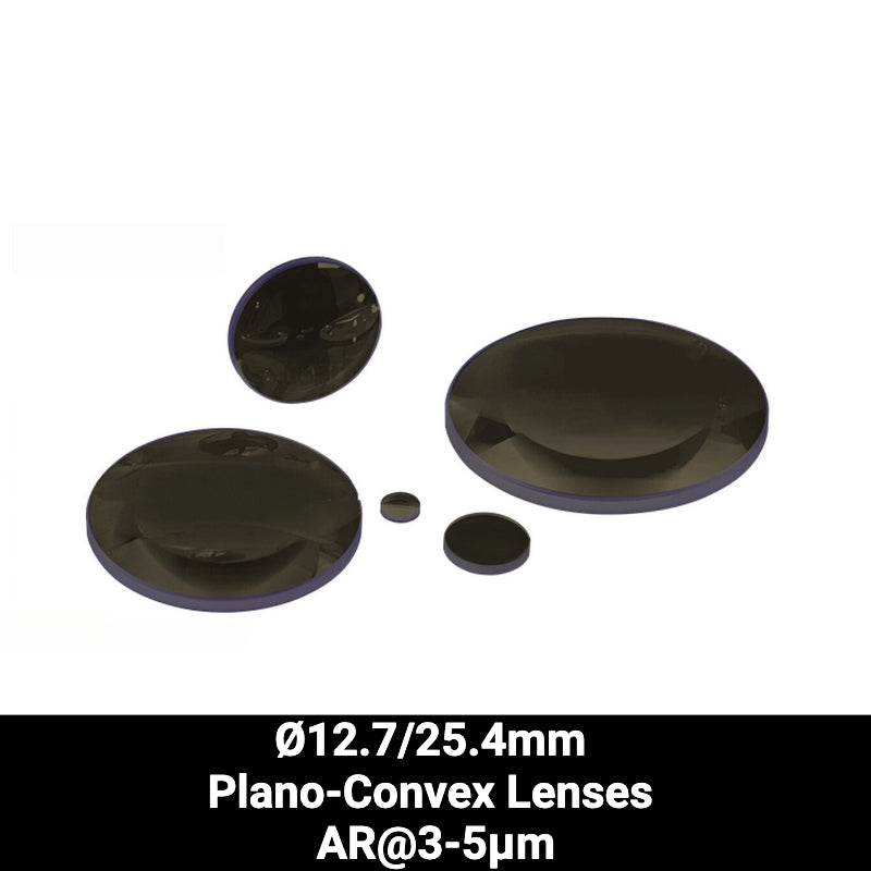Ø12.7/25.4mm Silicon (Si) Plano-Convex Lenses (AR@3-5μm)