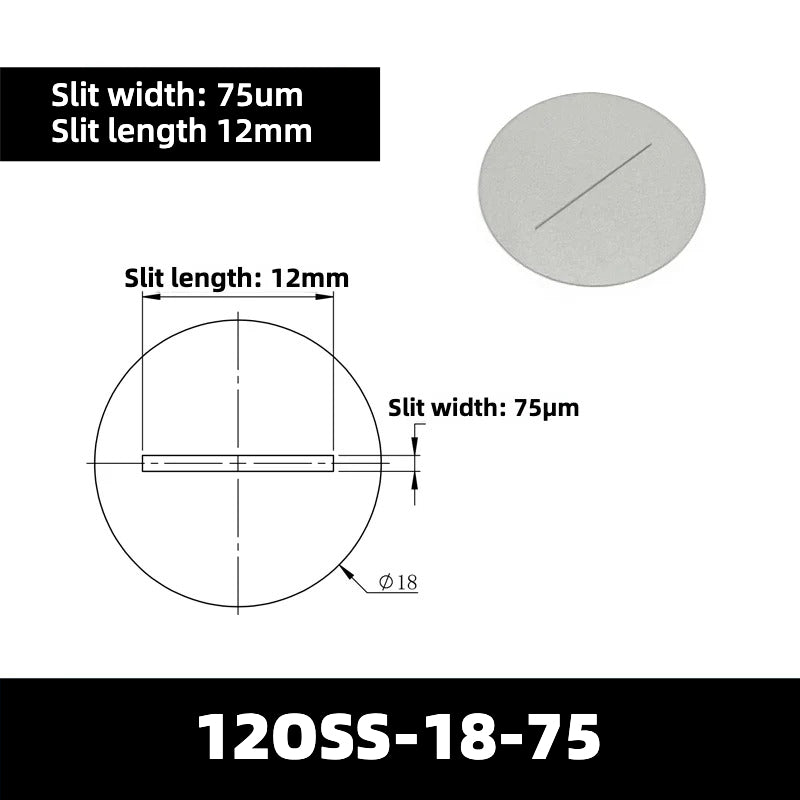 20-200um Optical Slits (Slit Length = 12mm)