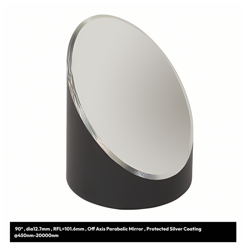90° , dia12.7mm , RFL=101.6mm , Off Axis Parabolic Mirror , Protected Silver Coating @450nm-20000nm