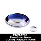 Ø40/45/50mm N-BK7 Plano-Convex Lenses (C-Coating : AR@1050-1700nm)