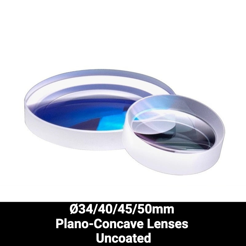 Ø34/40/45/50mm N-BK7 Plano-Concave Lenses (Uncoated)