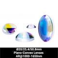 Ø20/25.4/50.8mm UV Fused Silica (UVFS) Plano-Convex Lenses (AR@1000-1650nm)
