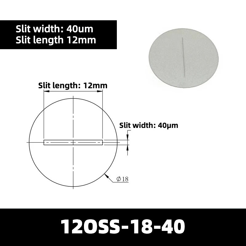 20-200um Optical Slits (Slit Length = 12mm)