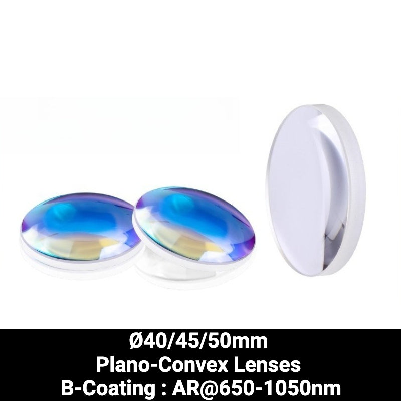 Ø40/45/50mm N-BK7 Plano-Convex Lenses (B-Coating : AR@650-1050nm)