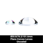 Ø50.8/76.2/101.6mm N-BK7 Plano-Convex Lenses (Uncoated)