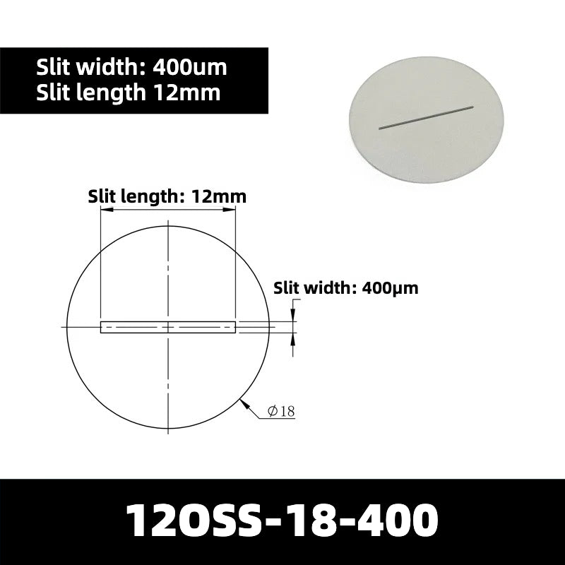 20-200um Optical Slits (Slit Length = 12mm)