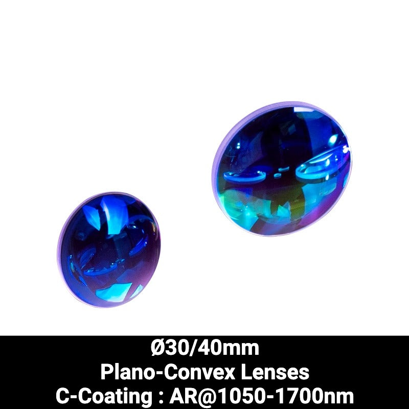 Ø30/40mm N-BK7 Plano-Convex Lenses (C-Coating : AR@1050-1700nm)