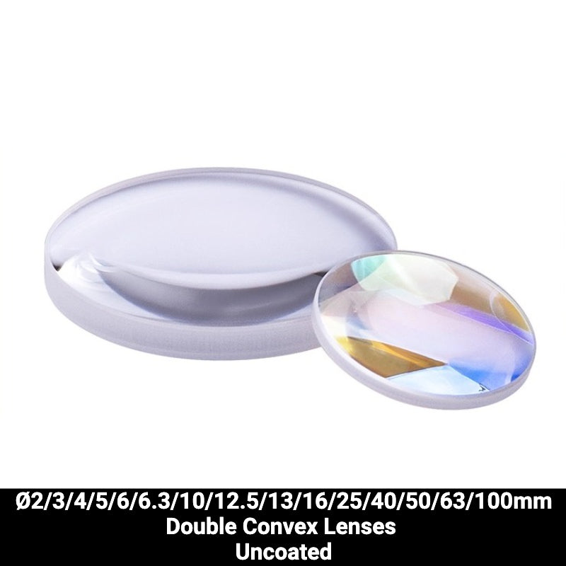 Ø2/3/4/5/6/6.3/10/12.5/13/16/25/40/50/63/100mm N-BK7 Double Convex Lenses (Uncoated)