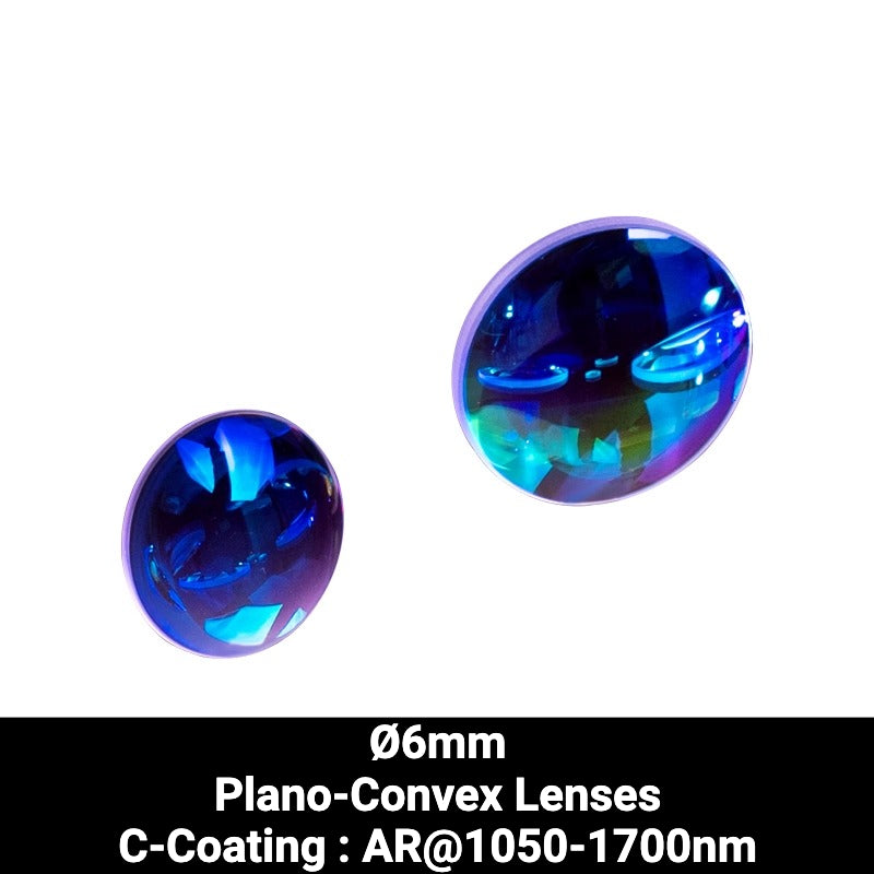 Ø6mm N-BK7 Plano-Convex Lenses (C-Coating : AR@1050-1700nm)