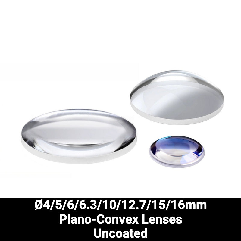 Ø4/5/6/6.3/10/12.7/15/16mm UV Fused Silica (UVFS) Plano-Convex Lenses (Uncoated)