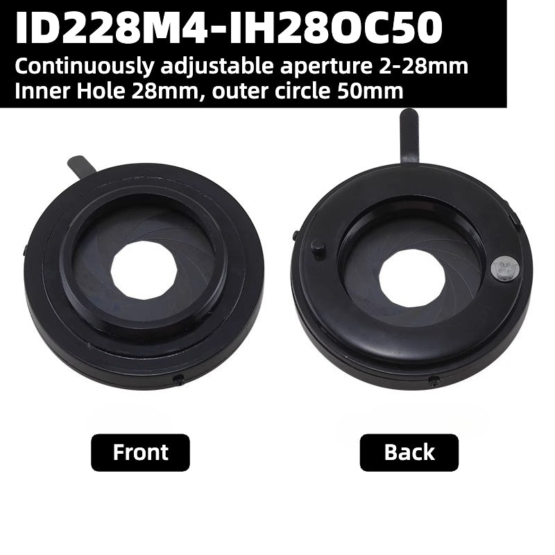 Iris Diaphragm (2mm - 28mm), M4 Mounting Holes