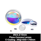 Ø4/6.3/10mm N-BK7 Plano-Concave Lenses (C-Coating : AR@1050-1700nm)