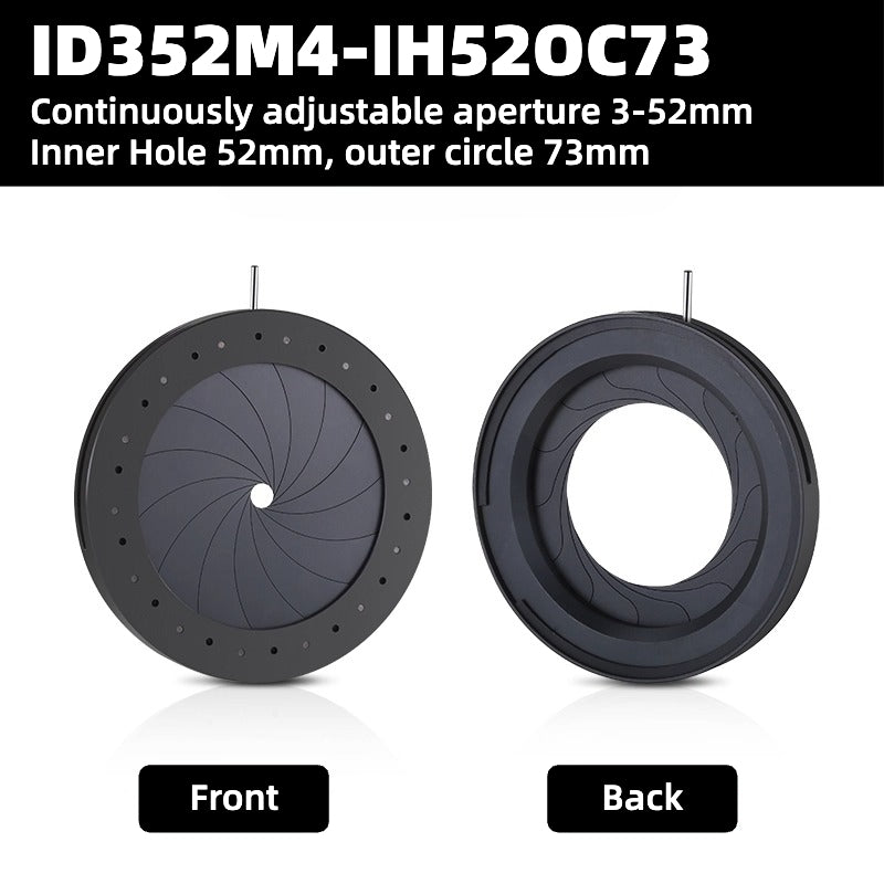 Iris Diaphragm (3mm - 52mm), M4 Mounting Holes