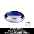 Ø63/80/100mm N-BK7 Plano-Convex Lenses (C-Coating : AR@1050-1700nm)
