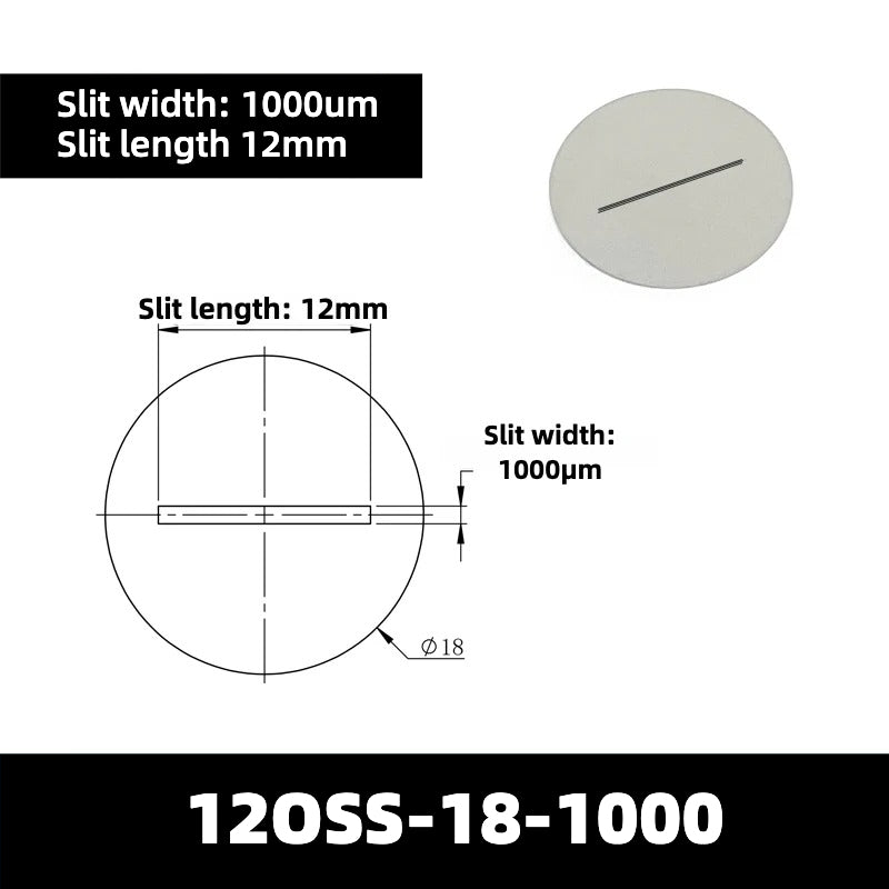 20-200um Optical Slits (Slit Length = 12mm)