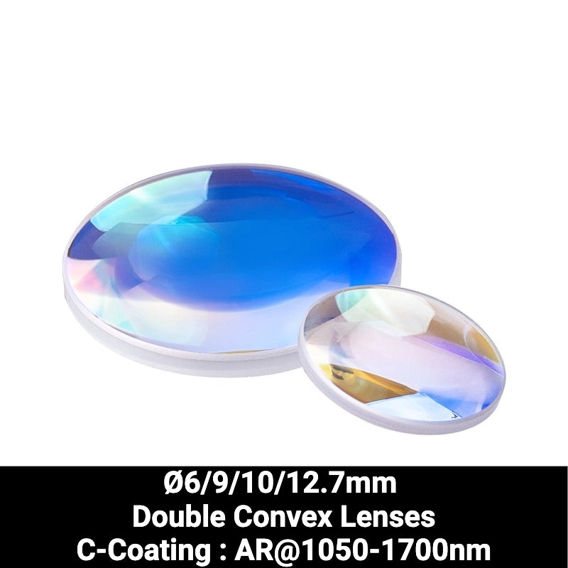Ø6/9/10/12.7mm N-BK7 Double Convex Lenses (C-Coating : AR@1050-1700nm)