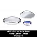 Ø20/25.4/30/36/50.8mm UV Fused Silica (UVFS) Plano-Convex Lenses (Uncoated)