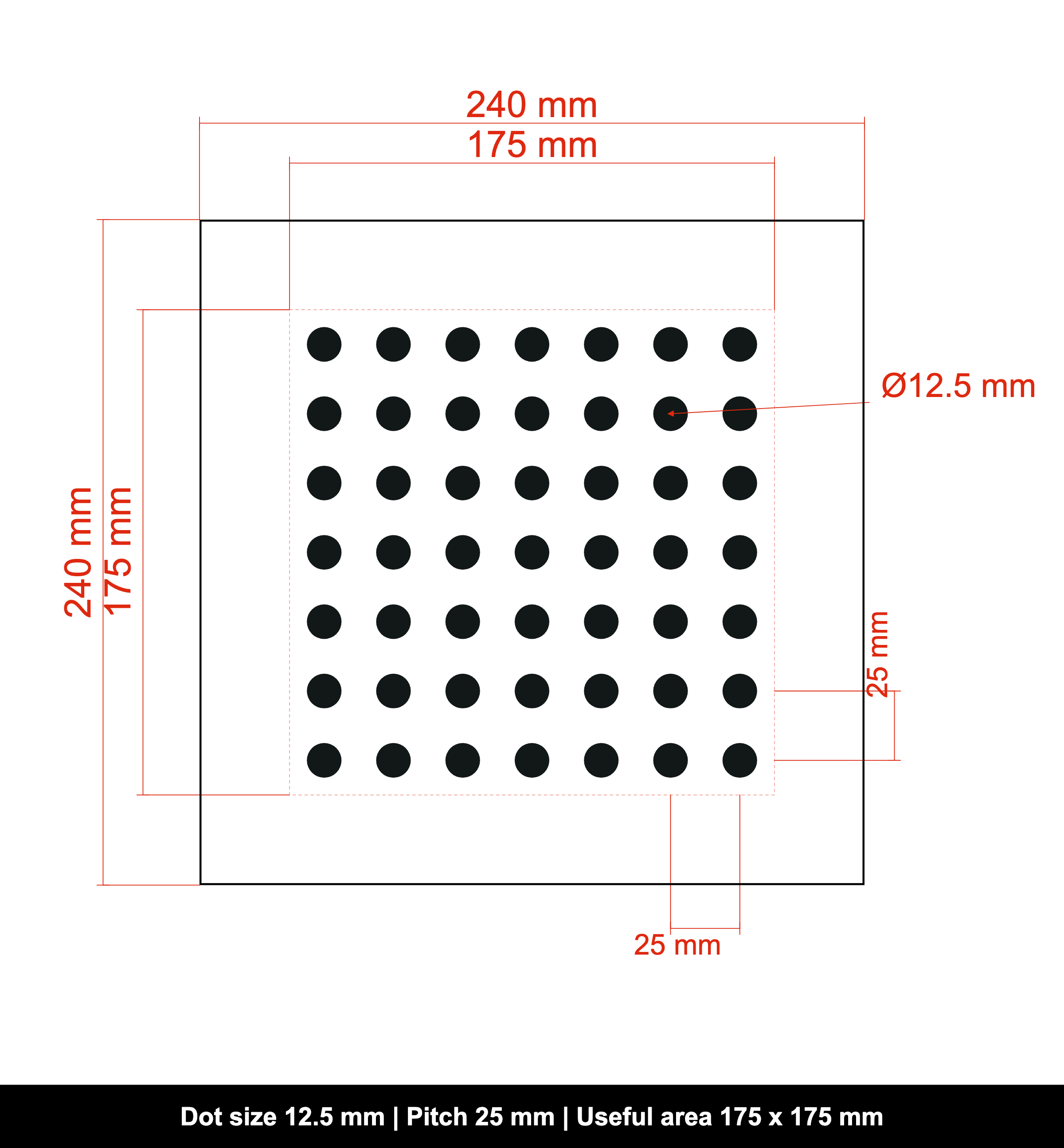 DOTMTX-ALU-240x240-D12.5-S25