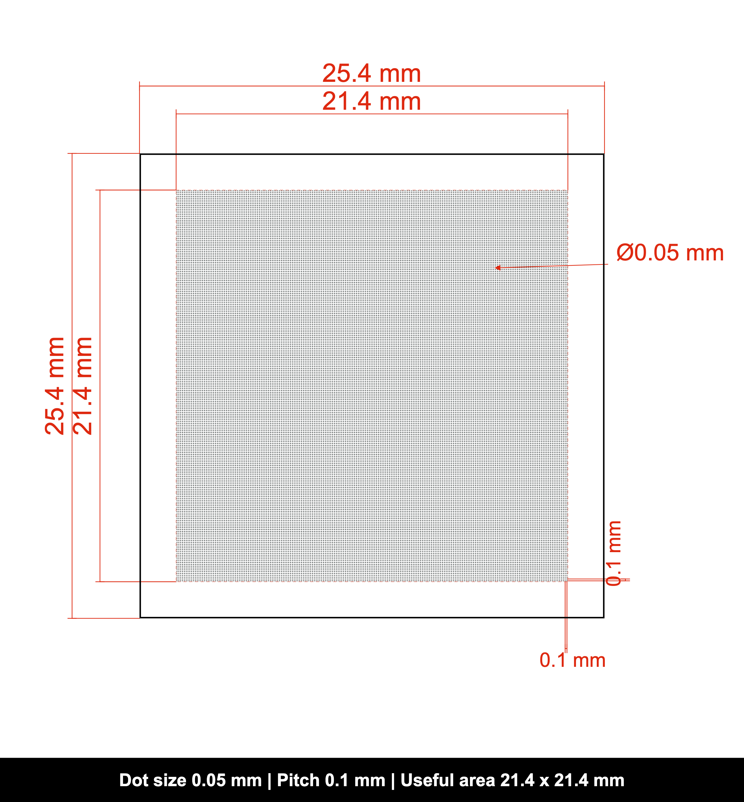 DOTMTX-OPG-25.4x25.4-D0.05-S0.1-P