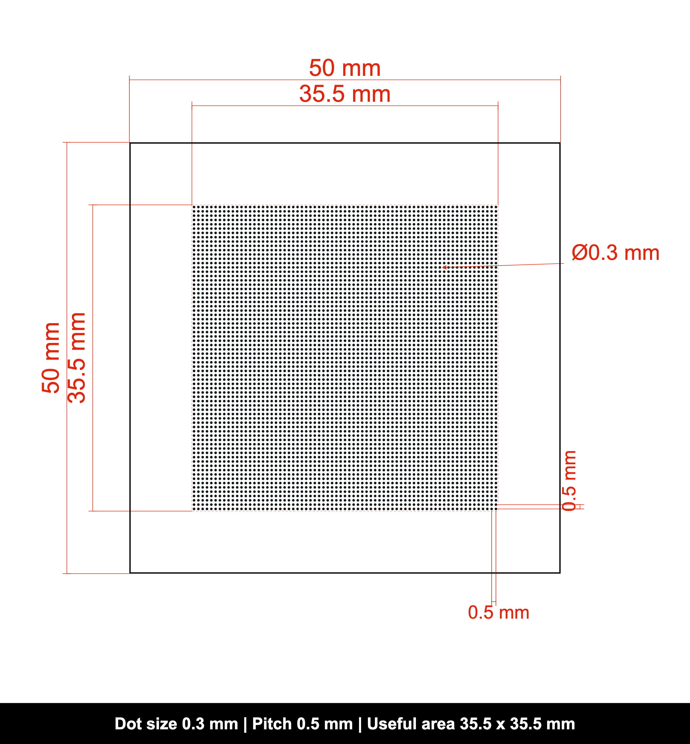 DOTMTX-OPG-50x50-D0.3-S0.5