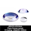 Ø20/25.4/50.8mm UV Fused Silica (UVFS) Plano-Convex Lenses (B-Coating : AR@650-1050nm)