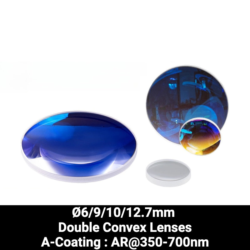 Ø6/9/10/12.7mm N-BK7 Double Convex Lenses (A-Coating : AR@350-700nm)