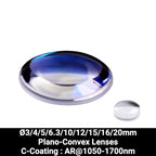 Ø3/4/5/6.3/10/12/15/16/20mm N-BK7 Plano-Convex Lenses (C-Coating : AR@1050-1700nm)