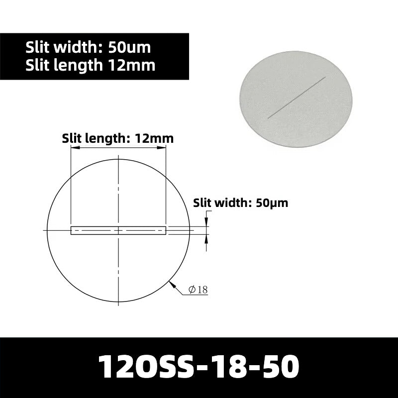 20-200um Optical Slits (Slit Length = 12mm)