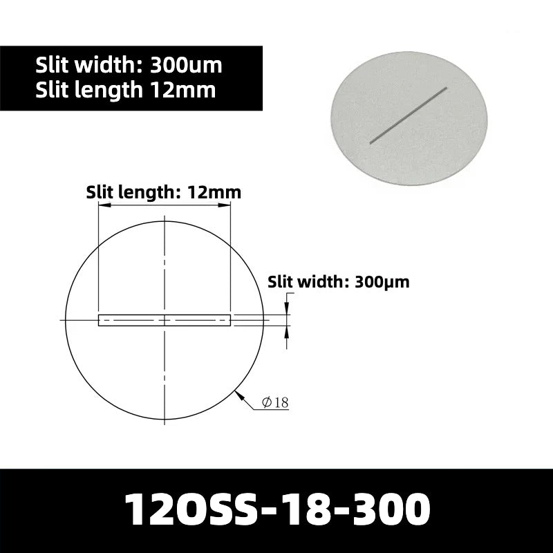 20-200um Optical Slits (Slit Length = 12mm)