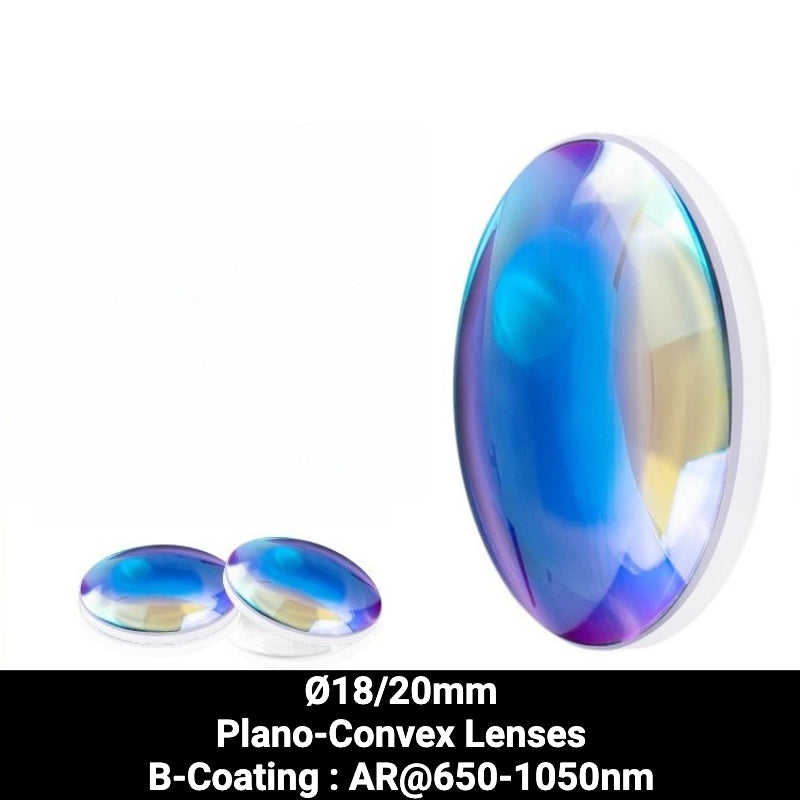 Ø18/20mm N-BK7 Plano-Convex Lenses (B-Coating : AR@650-1050nm)