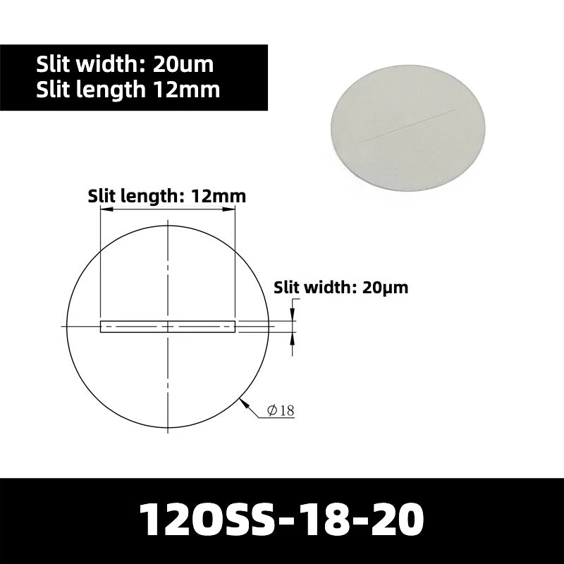 20-200um Optical Slits (Slit Length = 12mm)