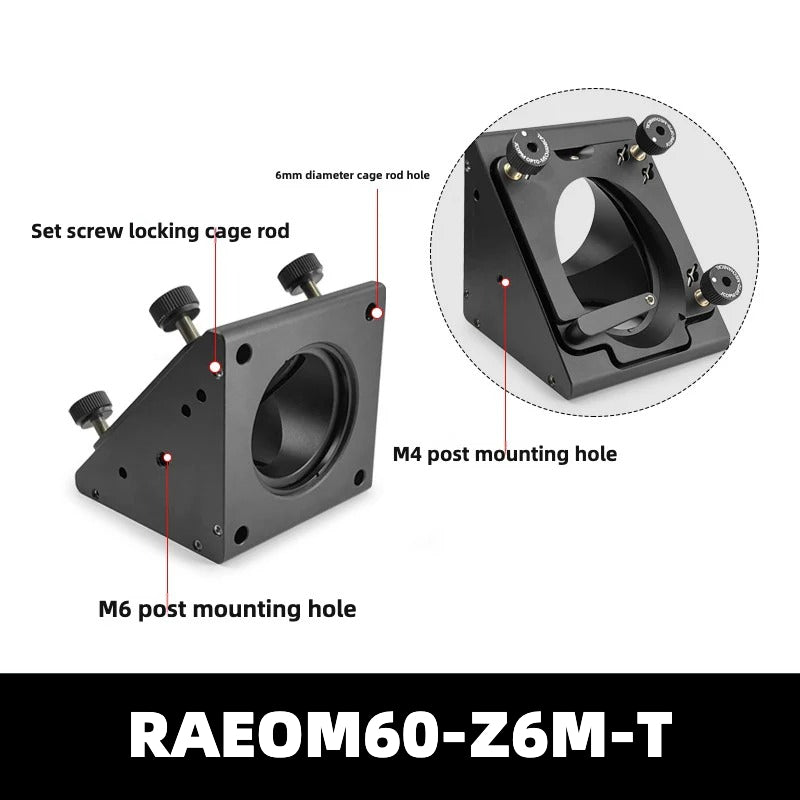 Right-Angle Elliptical Optic Mounts (60mm Cage)