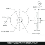 ⌀80µm Optical Pinhole, dia8mm Stainless Steel Plate